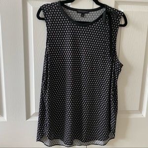 Banana Republic Factory size L black&white bow tee